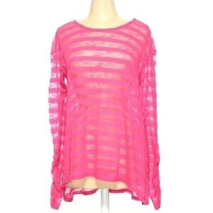 Oakley size Medium Berry Neon Striped Sheer Sweater